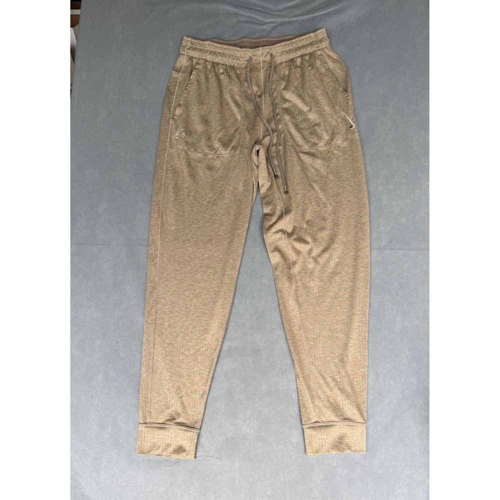 Nike Yoga Dri-FIT Mens Joggers Tan Khaki Heathered Sweatpants Medium CZ2210-234